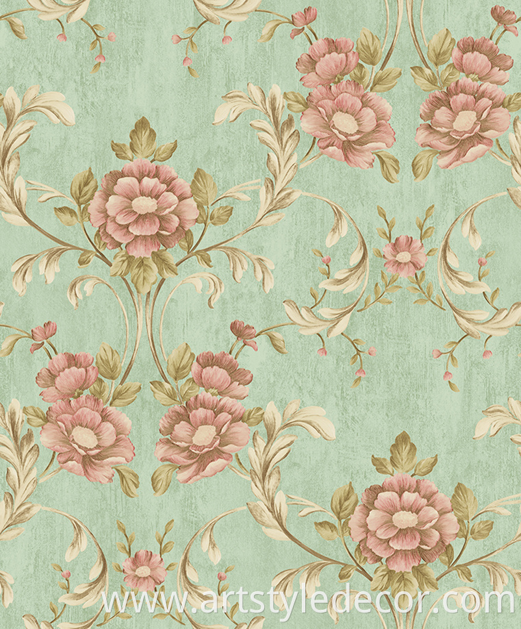 Exquisite floral thickened wallpaper